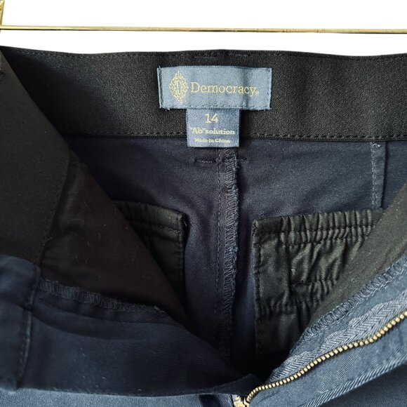 Democracy "Ab"solution® High Rise Roll Cuff Trouser Navy Blue Inseam 24" - Picture 4 of 13